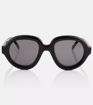 Солнцезащитные очки в круглой оправе из ацетата Loewe, черный