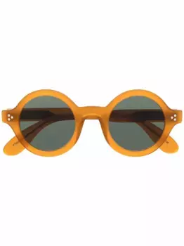 Солнцезащитные очки в круглой оправе Lesca, коричневый