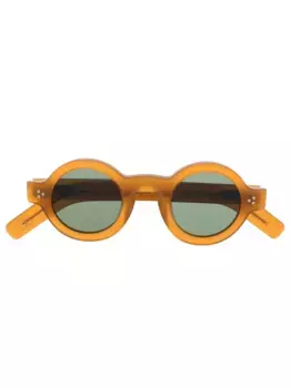 Солнцезащитные очки в круглой оправе Lesca, оранжевый