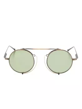 Солнцезащитные очки в круглой оправе Matsuda, коричневый