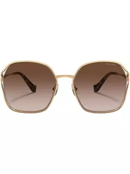 Солнцезащитные очки в круглой оправе Miu Miu Eyewear, металлик