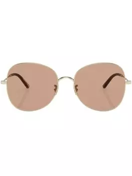 Солнцезащитные очки в круглой оправе Oliver Peoples, золотистый