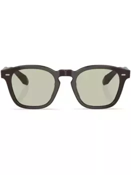 Солнцезащитные очки в круглой оправе Oliver Peoples, коричневый