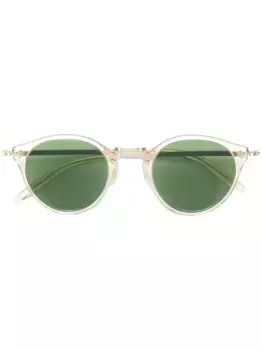 Солнцезащитные очки в круглой оправе Oliver Peoples, металлик