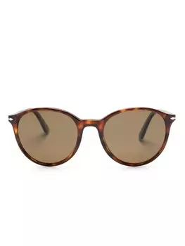 Солнцезащитные очки в круглой оправе Persol, коричневый