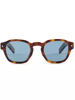 Солнцезащитные очки в круглой оправе Prada Eyewear, коричневый