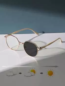 Солнцезащитные очки в круглой оправе, розовый