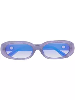 Солнцезащитные очки в круглой оправе с блестками Linda Farrow, фиолетовый