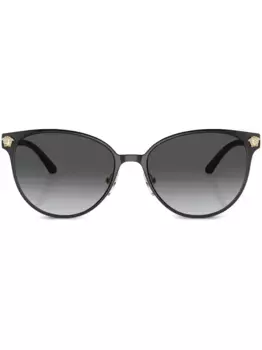 Солнцезащитные очки в круглой оправе с декором Medusa Versace Eyewear, черный