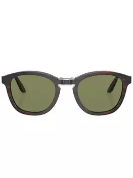 Солнцезащитные очки в круглой оправе с логотипом Giorgio Armani, зеленый