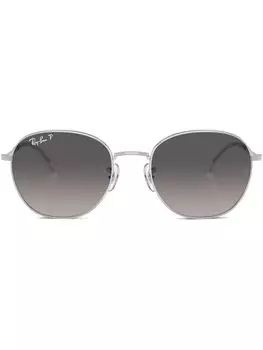 Солнцезащитные очки в круглой оправе с логотипом Ray-Ban, серебристый