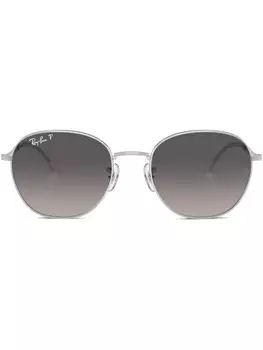 Солнцезащитные очки в круглой оправе с логотипом Ray-Ban, серебристый