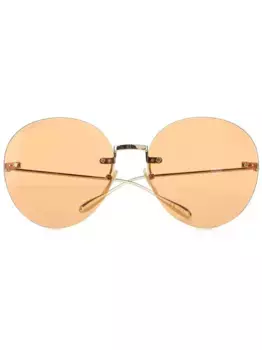 Солнцезащитные очки в круглой оправе с логотипом Gucci Eyewear, золотой