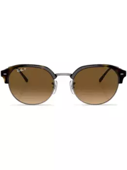 Солнцезащитные очки в круглой оправе с логотипом Ray-Ban, коричневый