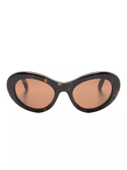 Солнцезащитные очки в круглой оправе с логотипом Balenciaga Eyewear, коричневый