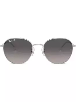 Солнцезащитные очки в круглой оправе с логотипом Ray-Ban, серебяный