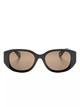 Солнцезащитные очки в круглой оправе с логотипом Chlo Eyewear, черный