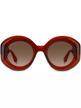 Солнцезащитные очки в круглой оправе с принтом пейсли ETRO, красный