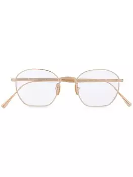Солнцезащитные очки в круглой оправе с затемненными линзами Persol, золотой