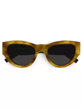 Солнцезащитные очки в круглой оправе Saint Laurent Eyewear, коричневый