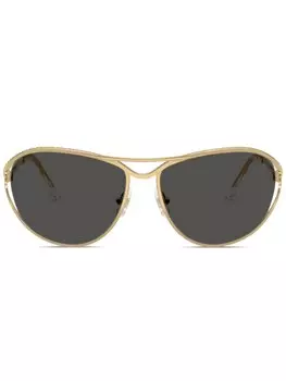 Солнцезащитные очки в круглой оправе Swarovski, золотой
