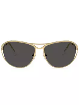 Солнцезащитные очки в круглой оправе Swarovski, золотой