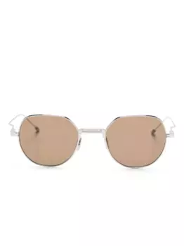 Солнцезащитные очки в круглой оправе THOM BROWNE, серебяный