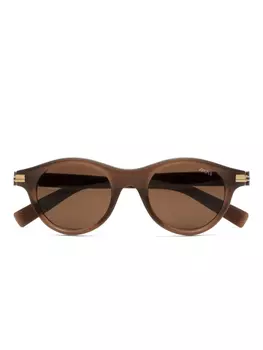 Солнцезащитные очки в круглой оправе Zegna, коричневый