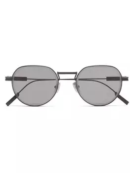 Солнцезащитные очки в круглой оправе Zegna, серый