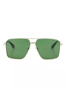 Солнцезащитные очки в квадратной оправе Alexander McQueen Eyewear, золотой