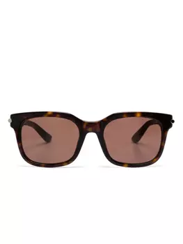 Солнцезащитные очки в квадратной оправе Alexander McQueen Eyewear, коричневый