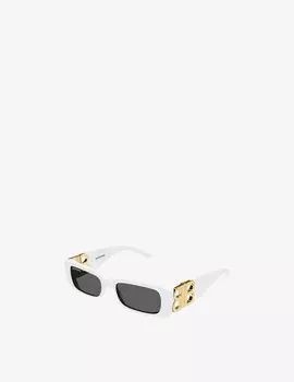 Солнцезащитные очки в квадратной оправе Balenciaga, цвет Shiny Solid White