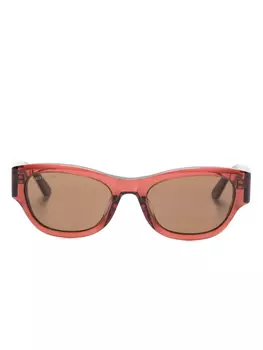 Солнцезащитные очки в квадратной оправе Balenciaga Eyewear, коричневый