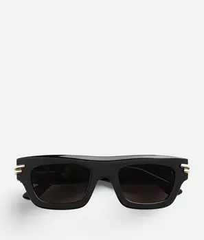 Солнцезащитные очки в квадратной оправе Bottega Veneta, черный/серый