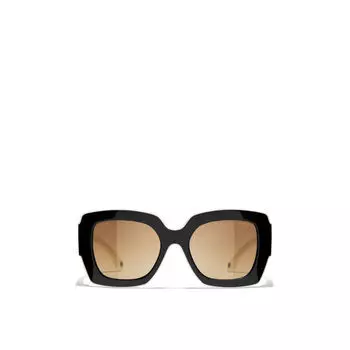 Солнцезащитные очки в квадратной оправе Chanel, черный