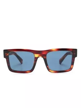 Солнцезащитные очки в квадратной оправе черепаховой расцветки Prada Eyewear, коричневый