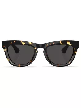 Солнцезащитные очки в квадратной оправе черепаховой расцветки Burberry Eyewear, коричневый