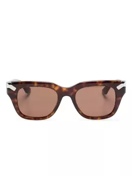 Солнцезащитные очки в квадратной оправе черепаховой расцветки Alexander McQueen Eyewear, коричневый