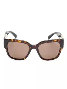 Солнцезащитные очки в квадратной оправе черепаховой расцветки Versace Eyewear, коричневый