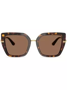 Солнцезащитные очки в квадратной оправе Dolce & Gabbana Eyewear, коричневый