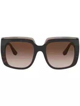 Солнцезащитные очки в квадратной оправе Dolce & Gabbana Eyewear, коричневый