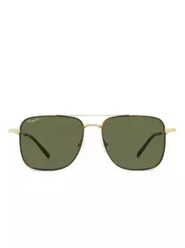 Солнцезащитные очки в квадратной оправе Ferragamo Eyewear, золотой