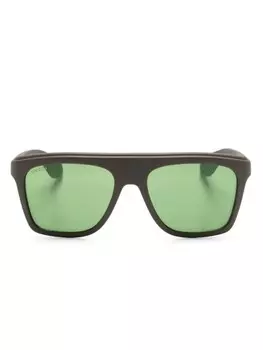 Солнцезащитные очки в квадратной оправе Gucci Eyewear, зеленый