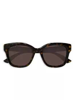 Солнцезащитные очки в квадратной оправе Gucci Eyewear, коричневый