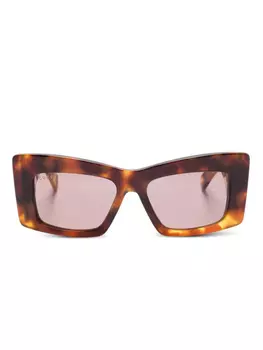 Солнцезащитные очки в квадратной оправе Gucci Eyewear, коричневый