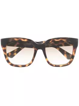 Солнцезащитные очки в квадратной оправе Gucci Eyewear, коричневый