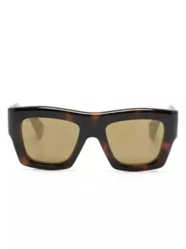 Солнцезащитные очки в квадратной оправе Gucci Eyewear, коричневый