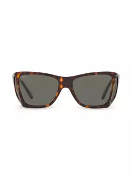 Солнцезащитные очки в квадратной оправе Havana 57 мм Persol, коричневый