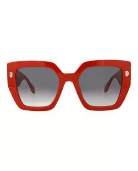Солнцезащитные очки в квадратной оправе из ацетата Just Cavalli, цвет shiny full red