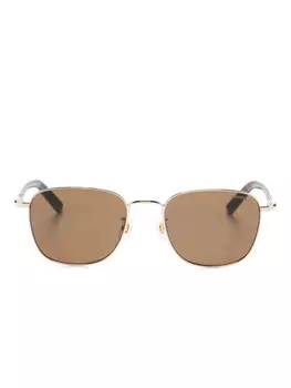 Солнцезащитные очки в квадратной оправе Montblanc, коричневый